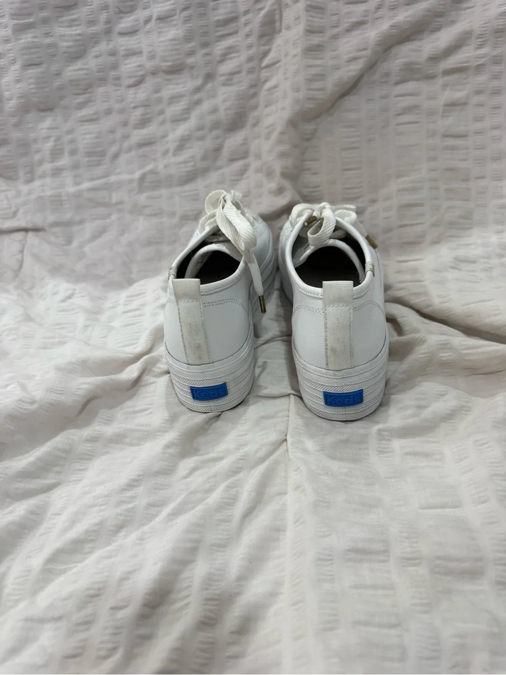 Keds White Platform Lace-Up Sneakers